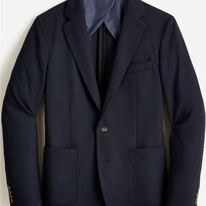 Slim-fit knit suit jacket in wool-cotton blend  new